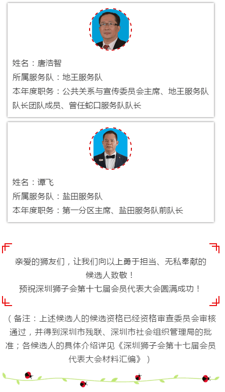 深圳狮子会2019-2020年度理事会、监事会候选人推介